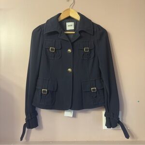 Moschino Black Jacket with Gold Accents
